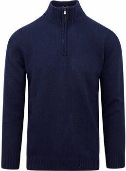 Suitable Sweater Half Zip Trui Wol Blend Navy