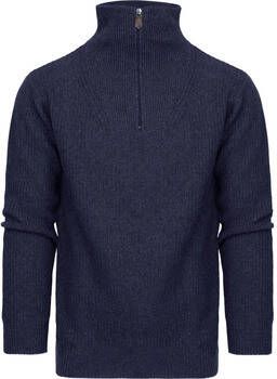 Suitable Sweater Half Zip Trui Wol Blend Navy