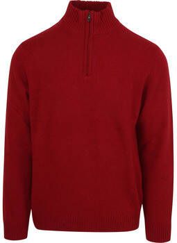 Suitable Sweater Half Zip Trui Wol Blend Rood