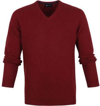 Suitable Sweater Lamswol Trui col V Bordeaux