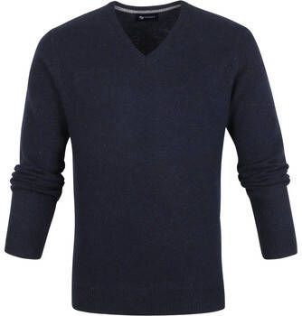 Suitable Sweater Lamswol Trui V-Hals Donkerblauw
