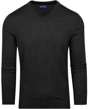 Suitable Sweater Merino Pullover V-Hals Antraciet