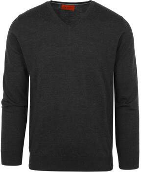 Suitable Sweater Pullover V-Hals Merino Antraciet