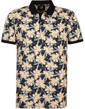 Suitable T-shirt Polo Bloemen Donkerblauw Navy