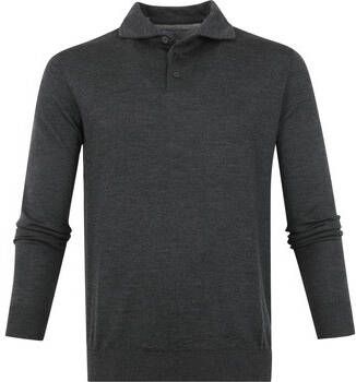 Suitable T-shirt Prestige Merino Anton Long Sleeve Polo Antraciet
