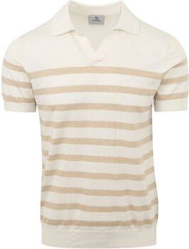 Suitable T-shirt Roan Knitted Polo Linnen Beige