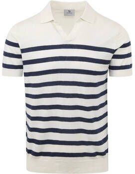 Suitable T-shirt Roan Knitted Polo Linnen Blauw