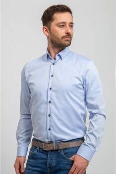 Suitable Overhemd Lange Mouw Overhemd Twill Lichtblauw