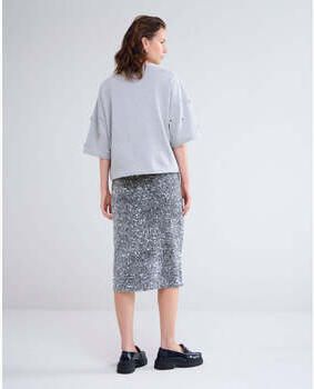 Summum Woman Paillet Velours Broek Grijs Gray Dames