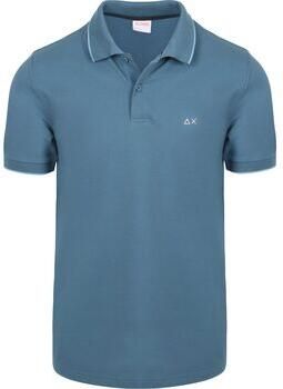 Sun68 Polo Shirt Korte Mouw Poloshirt Small Stripe Collar Petrol Blauw - Foto 2