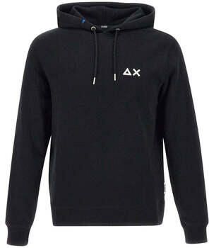 Sun68 Zwarte Katoenen Hoodie met Verstelbaar Koord Black Heren