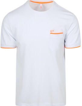 Sun68 T-shirt Piqué T-Shirt Fluo Stripe Wit