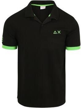Sun68 T-shirt Poloshirt Big Logo Fluo Zwart