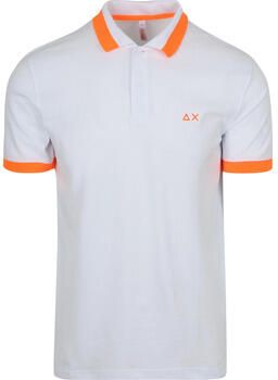 Sun68 T-shirt Poloshirt Big Stripe Fluo Wit