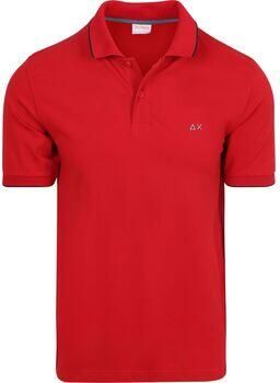 Sun68 T-shirt Poloshirt Small Stripe Collar Rood