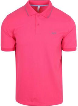 Sun68 T-shirt Poloshirt Small Stripe Collar Roze