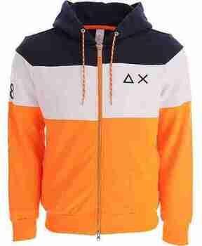 Sun68 Fluorescerende Katoenen Hoodie Zip Collectie Orange Heren - Foto 2