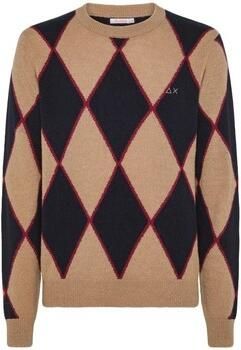 Sun68 Argyle Ronde Patroon Trui Beige Heren