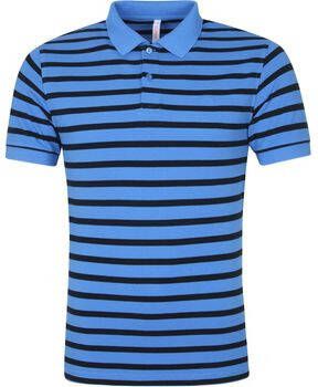 Sun68 T-shirt Polo Cold Dye Stripes Blauw