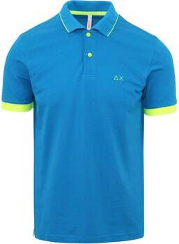 Sun68 T-shirt Poloshirt Small Stripe Blauw
