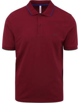 Sun68 T-shirt Poloshirt Small Stripe Bordeaux