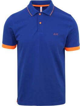Sun68 T-shirt Poloshirt Small Stripe Royal Blauw