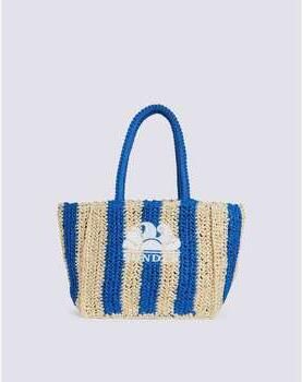 Sundek Strooien strandtas met logo Multicolor Dames