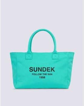 Sundek Strandtas met tekst Green Dames