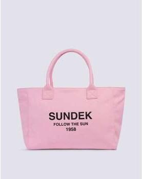 Sundek Strandtas met tekst Pink Dames