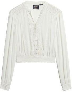 Superdry Blouse à bordure en dentelle et manches longues