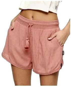 Superdry high waist regular fit short met textuur roze - Foto 2