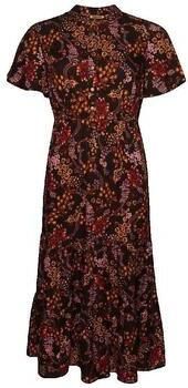 Superdry Lange Jurk Robe mi-longue imprimée à manches courtes et volants