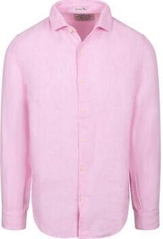 Superdry Overhemd Lange Mouw Overhemd Riviera Linen Classic Roze