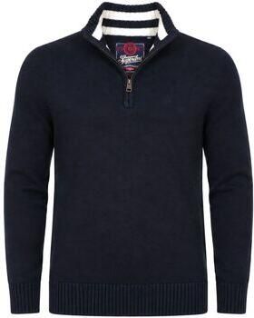 Superdry Sweater Knit Half Zip Cotton Jumper Navy