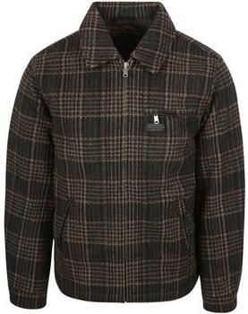 Superdry Sweater Overshirt Wool Blend Ruit Bruin