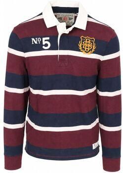 Superdry Sweater Rugby Polo Double Emblem Stripe Port Navy