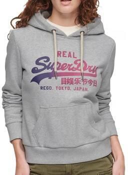 Superdry Vintage Logo Hoodie Gray Dames