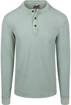 Superdry Sweater Trui Henley Textured Groen