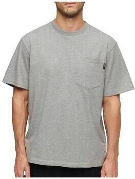 Superdry T-shirt Korte Mouw T-shirt Contrast Stitch Pocket gris
