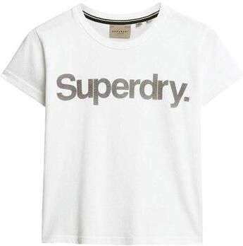 Superdry T-shirt Korte Mouw T-shirt Core Logo City blanc ajusté