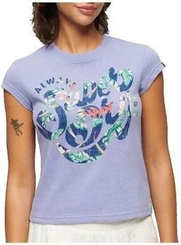Superdry T-shirt Korte Mouw T-shirt Floral Scripted manches courtes