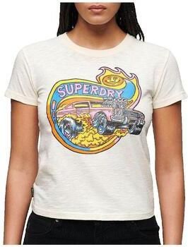 Superdry Shirt met print NEON MOTOR GRAPHIC FITTED TEE