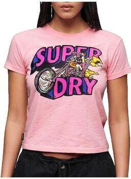 Superdry T-shirt Korte Mouw T-shirt Neon Motor Graphic Fitted