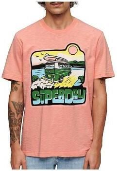 Superdry T-shirt Korte Mouw T-shirt Neon Travel Graphic Loose