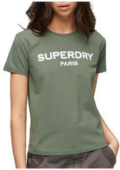 Superdry T-shirt Korte Mouw T-shirt Sport Luxe kaki