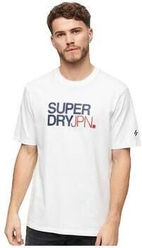 Superdry T-shirt Korte Mouw T-shirt Sportswear Logo Coupe Ample Blanc Homme