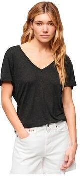 Superdry Shirt met V-hals STUDIOS SLUB EMB VEE TEE gestructureerd t-shirt met v-hals en borduursel