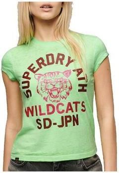 Superdry T-shirt Korte Mouw T-shirt Varsity Burnout manches courtes vert femme