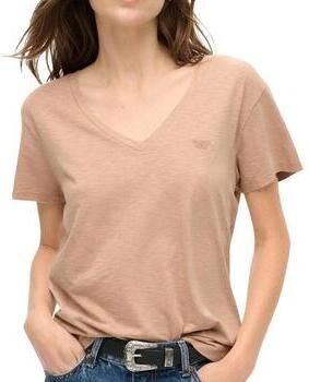 Superdry T-shirt Korte Mouw T-shirt flammé à logo brodé et col V femme