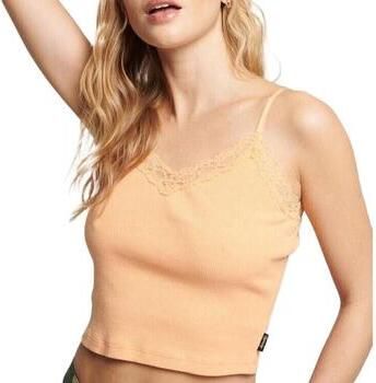 Superdry Top Débardeur côtelé liseré dentelle femme